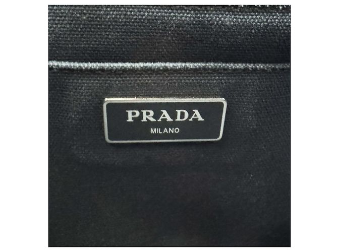 Sac à main Prada en raphia noir - vue 14