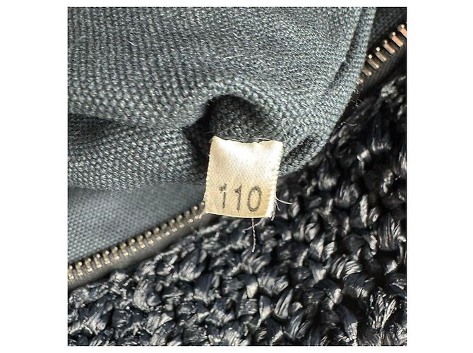 Sac à main Prada en raphia noir - vue 15
