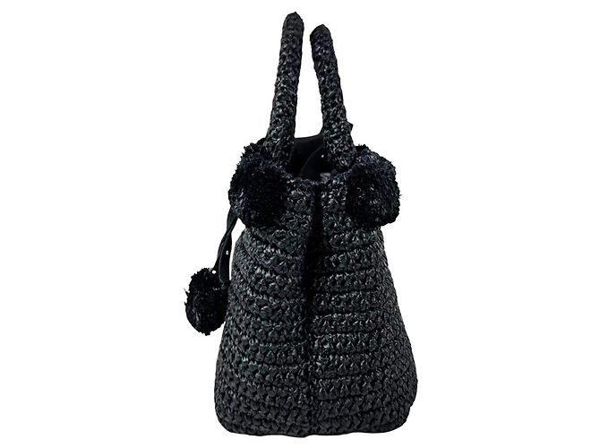 Sac à main Prada en raphia noir - vue 2