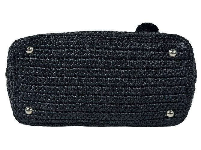 Sac à main Prada en raphia noir - vue 4