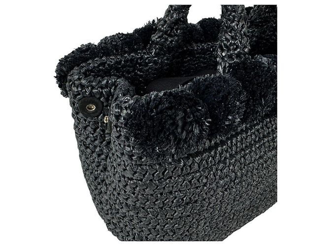 Sac à main Prada en raphia noir - vue 7
