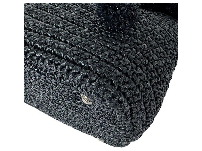 Sac à main Prada en raphia noir - vue 8