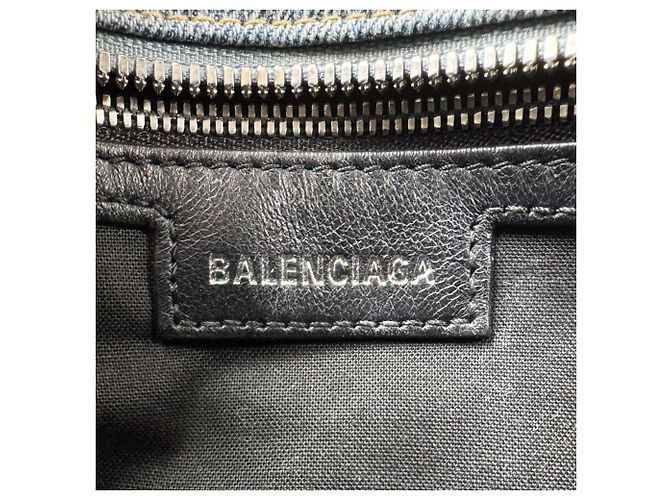 Borsa a tracolla Balenciaga in denim azzurro - vista 13