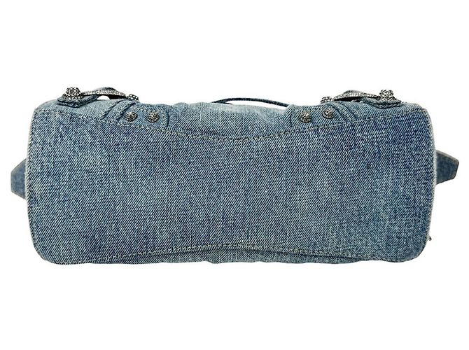 Borsa a tracolla Balenciaga in denim azzurro - vista 4