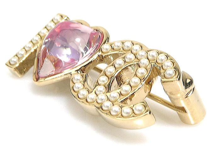 Broche Chanel Dorado y Rosa - vista 2