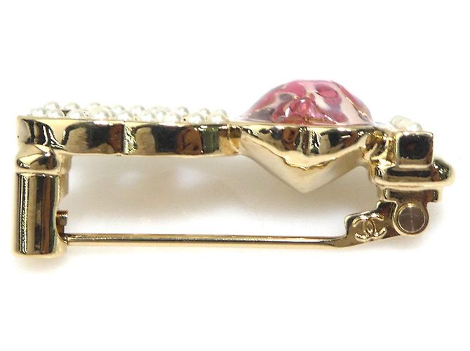 Broche Chanel Dorado y Rosa - vista 4