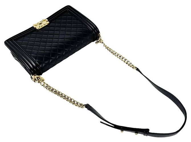 Bolso de hombro Chanel Boy Large de piel de cordero - vista 10