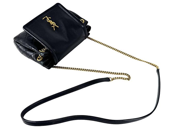 Autre Marque Bolsa de ombro Saint Laurent em couro preto - vista 10