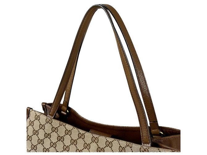 Borsa a mano Gucci marrone in GG Canvas e pelle - vista 10