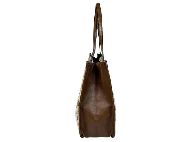 Borsa a mano Gucci marrone in GG Canvas e pelle - vista 2