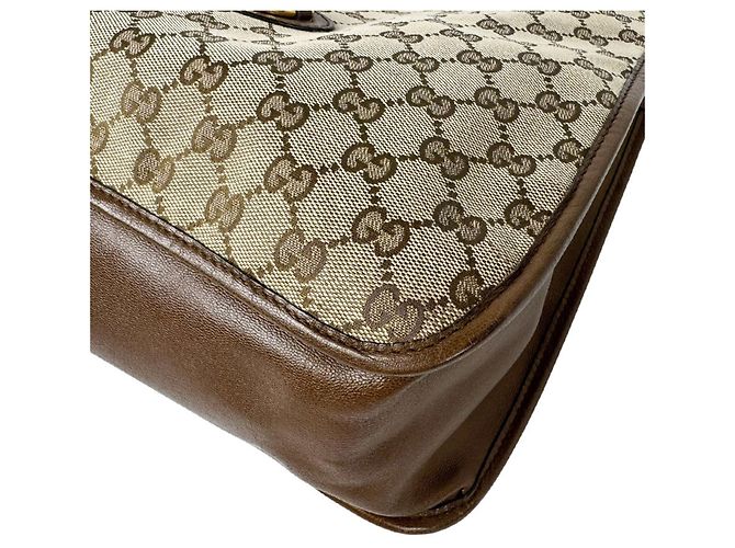 Borsa a mano Gucci marrone in GG Canvas e pelle - vista 8