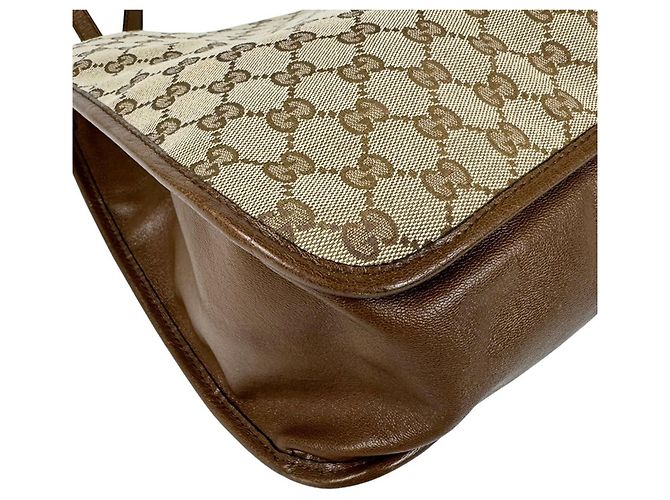 Borsa a mano Gucci marrone in GG Canvas e pelle - vista 9