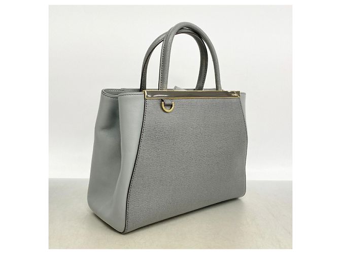 Borsa a mano Fendi in pelle grigia - vista 2