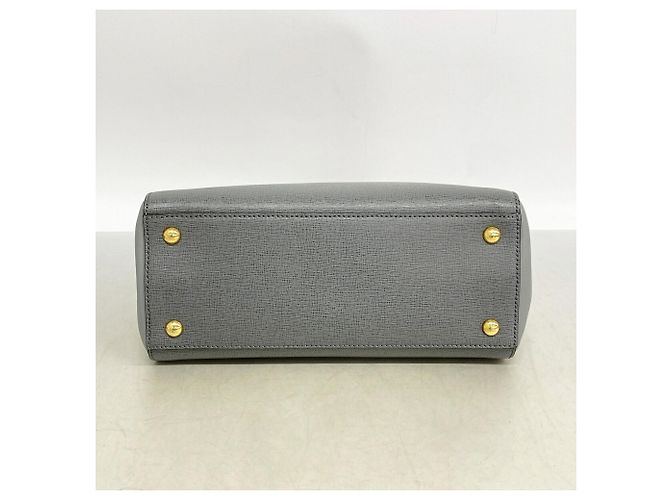 Borsa a mano Fendi in pelle grigia - vista 3