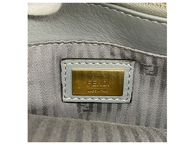 Borsa a mano Fendi in pelle grigia - vista 5