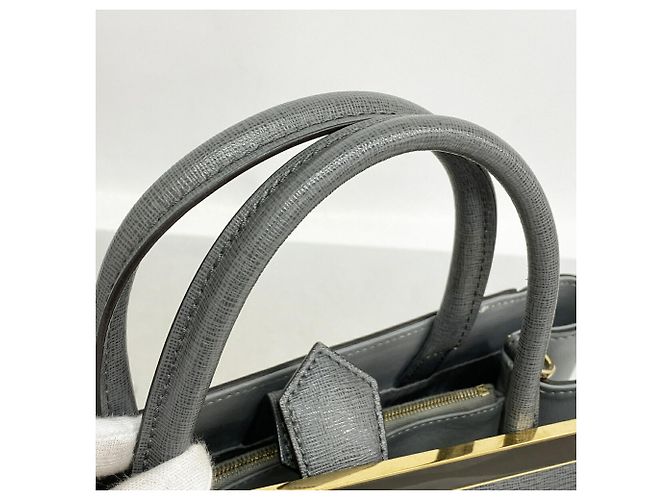 Borsa a mano Fendi in pelle grigia - vista 7