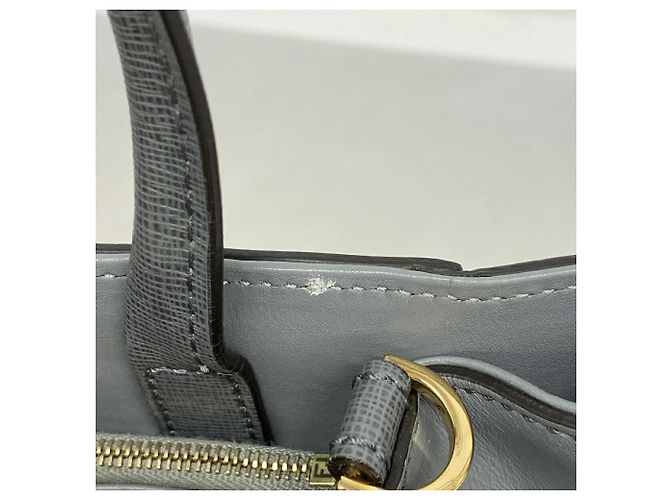 Borsa a mano Fendi in pelle grigia - vista 8