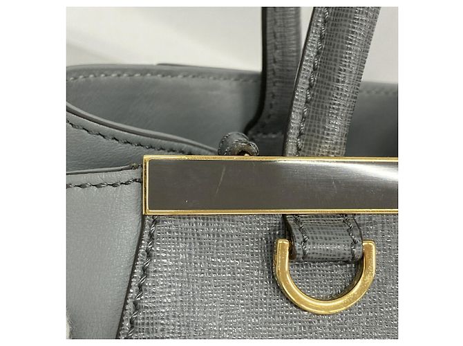 Borsa a mano Fendi in pelle grigia - vista 9