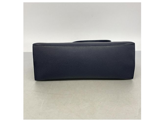 Borsa Gucci Bamboo in pelle blu navy - vista 3