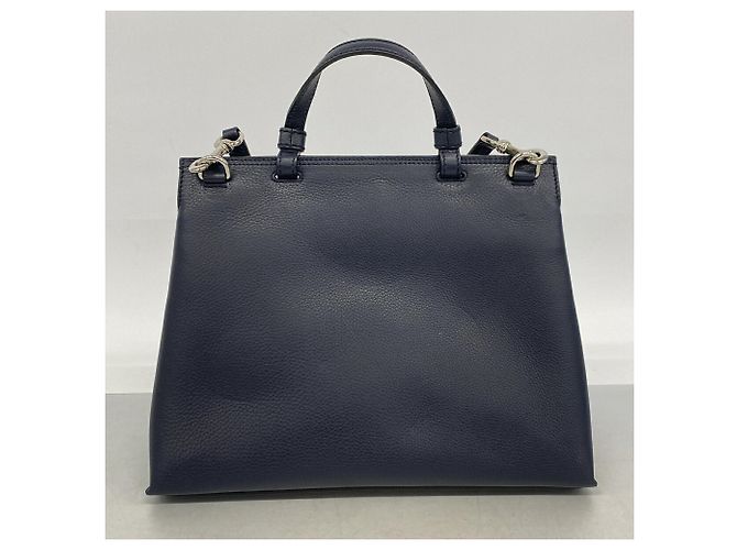 Borsa Gucci Bamboo in pelle blu navy - vista 7