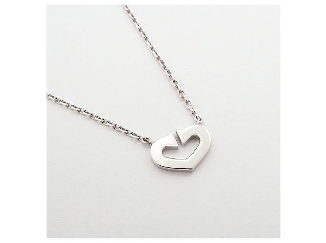 Collana Cartier C Heart in oro bianco 18K con diamante - vista 2