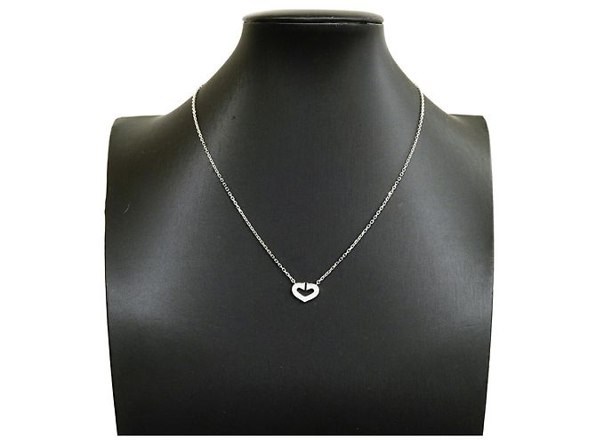 Collana Cartier C Heart in oro bianco 18K con diamante - vista 6