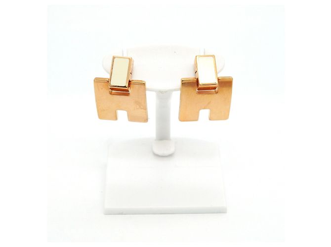 Hermès Hermes Eileen Ohrringe in Roségold und Weiß - Ansicht 2