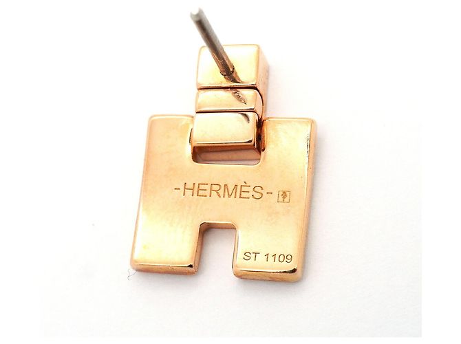 Hermès Hermes Eileen Ohrringe in Roségold und Weiß - Ansicht 4