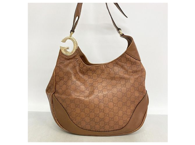 Borsa a tracolla Gucci in pelle marrone - vista 13