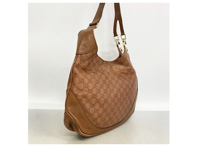 Borsa a tracolla Gucci in pelle marrone - vista 2