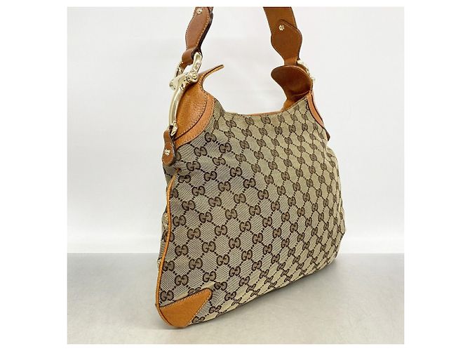 Borsa a tracolla Gucci in tela GG marrone - vista 2