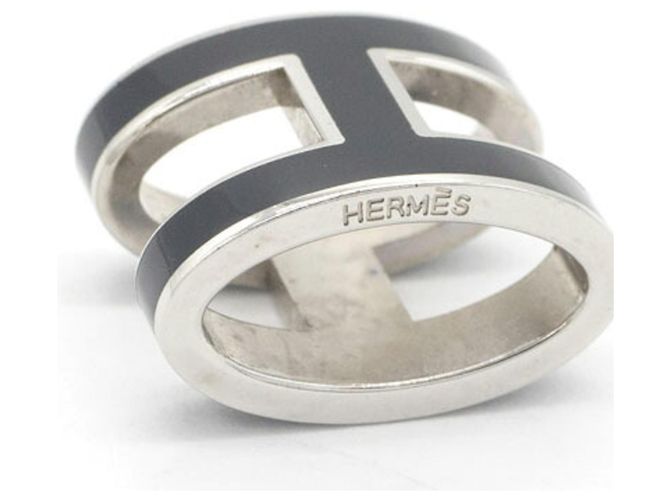 Hermès Collier pendentif Hermes Black Silver Pop H - vue 3