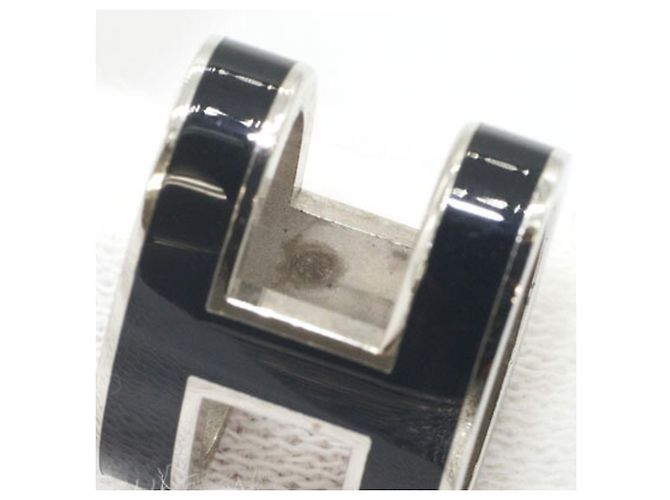 Hermès Collier pendentif Hermes Black Silver Pop H - vue 4