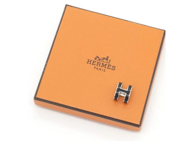 Hermès Collier pendentif Hermes Black Silver Pop H - vue 5