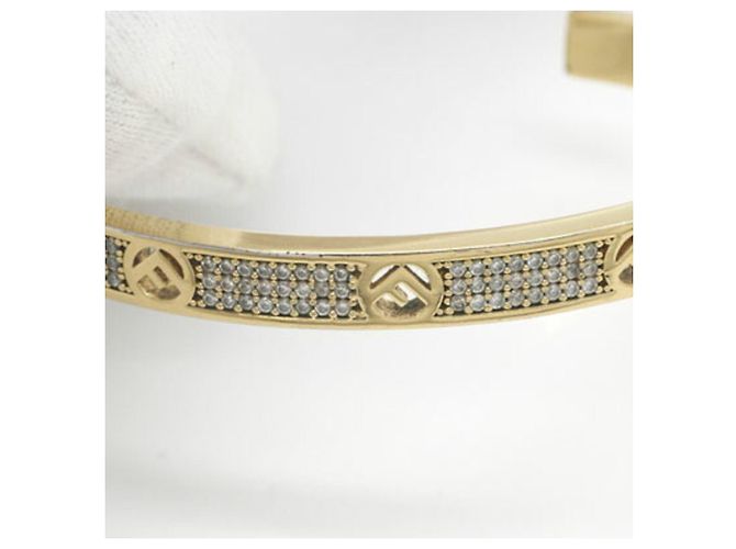 Bracciale Charm Fendi in metallo dorato e cristallo - vista 4
