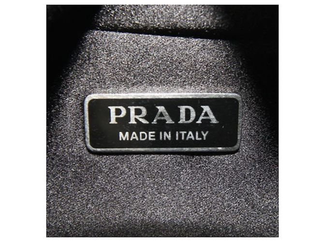 Prada Schultertasche aus Leder, schwarzem Satin und Kristallen - Ansicht 4