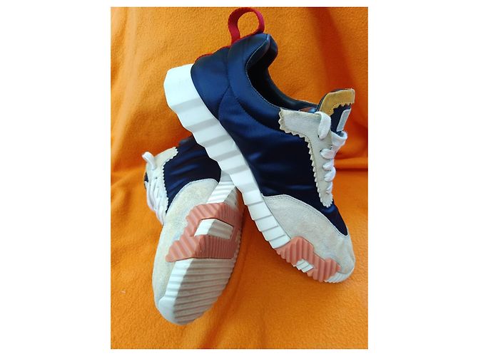 Hermès Sneakers Camoscio e Nylon Blu Beige - vista 3