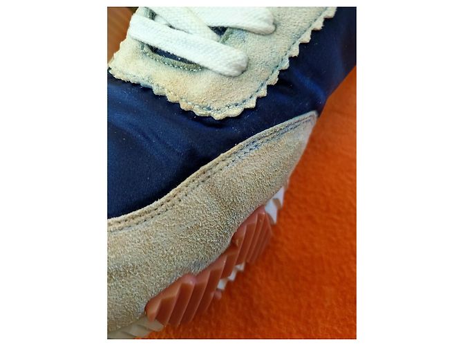 Hermès Sneakers Camoscio e Nylon Blu Beige - vista 7