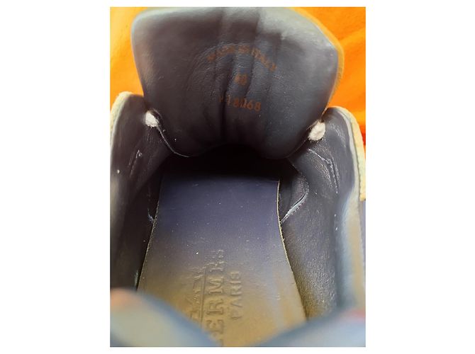 Hermès Sneakers Camoscio e Nylon Blu Beige - vista 8