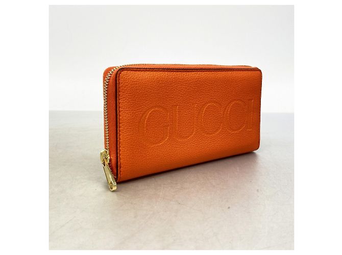 Cartera larga Gucci de cuero naranja - vista 2