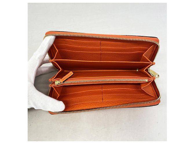 Cartera larga Gucci de cuero naranja - vista 3