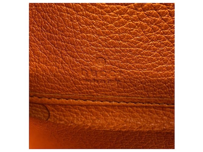 Cartera larga Gucci de cuero naranja - vista 4