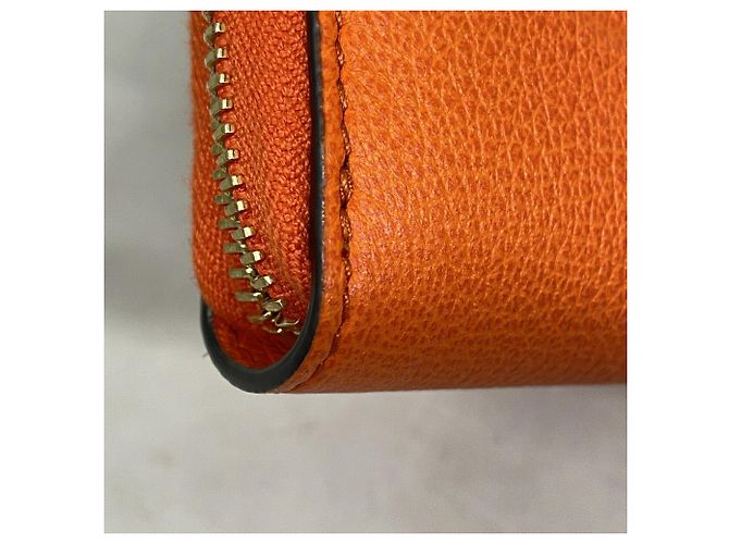 Cartera larga Gucci de cuero naranja - vista 5