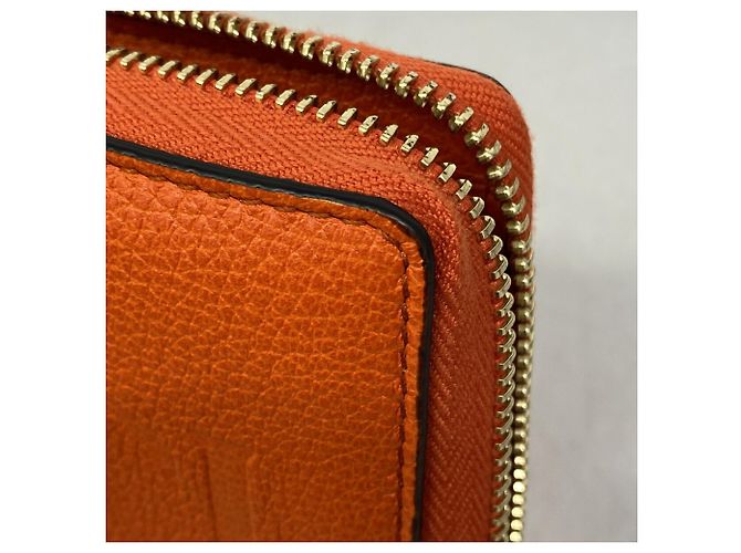 Cartera larga Gucci de cuero naranja - vista 6