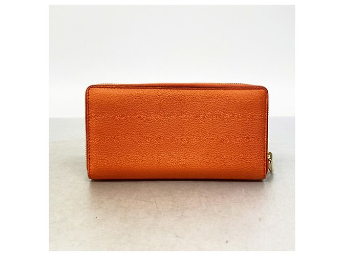 Cartera larga Gucci de cuero naranja - vista 7