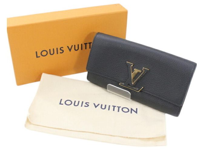 Capucines Louis Vuitton Black Taurillon Leather Bi-fold Long Wallet - view 13