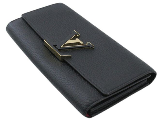 Capucines Louis Vuitton Black Taurillon Leather Bi-fold Long Wallet - view 3
