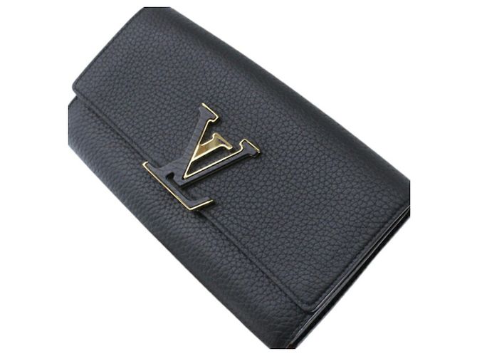 Capucines Louis Vuitton Black Taurillon Leather Bi-fold Long Wallet - view 4