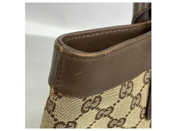 Borsa Tote Gucci in tela marrone - vista 7