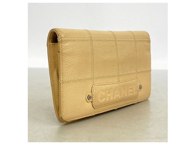 Cartera larga Chanel de piel de becerro granulada beige - vista 2